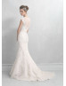 Mermaid Ivory Lace Tulle Jewel Neckline Awesome Wedding Dress